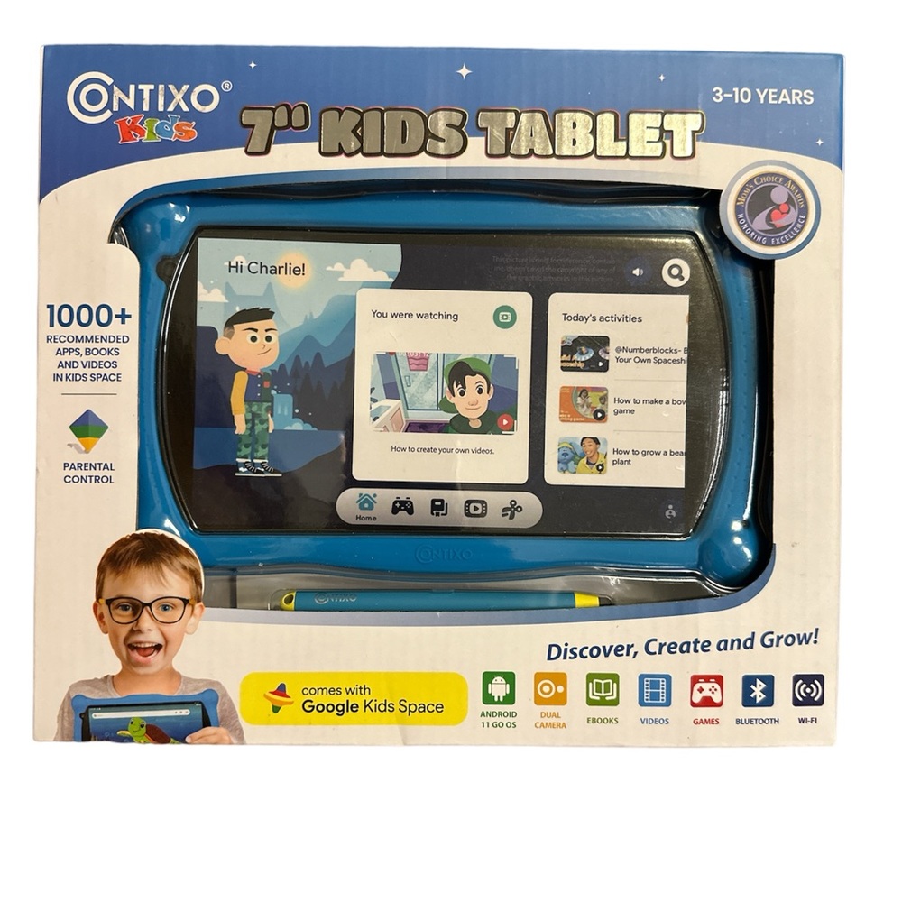 Contixo Kids V10 Blue  7” Kids Tablet Android 11 Go Edition New In Box